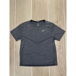 Nike ADV Techknit Running Shirt Mens Medium Gray Dri Fit Performance Training